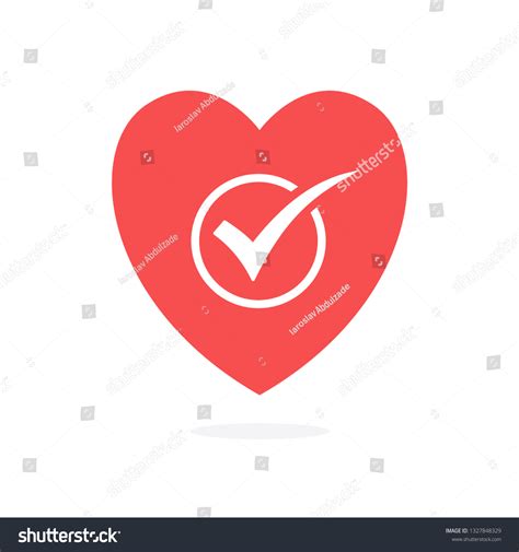 Check Mark Heart Vector Illustration Isolated Stock Vector Royalty