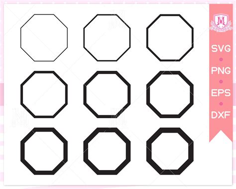 Drawing Illustration Geometric Octagon Frame Svg File Sketch Octagon