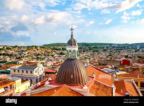 aerial view  santiago de cuba stock photo alamy