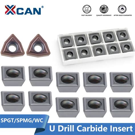 XCAN Drill Bit Carbide Insert U Drilling Blade 10pcs SPGT SPMG WC