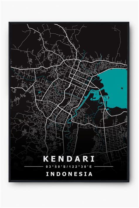 Kendari City Map Poster