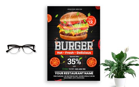 Fast Food Flyer Design Template Graphic by Nextin · Creative Fabrica