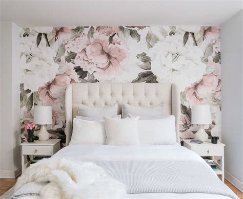 Floral Wallpaper Peony Wallpaper Girls Room Removable Etsy Canada