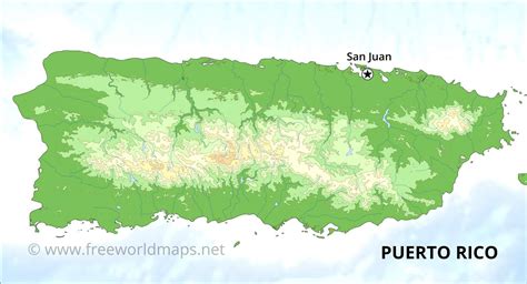 Puerto Rico Physical Map Physical Features Of Puerto Rico