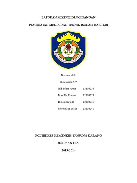 Pdf Laporan Mikrobiologi Pangan Isolasi Dokumen Tips