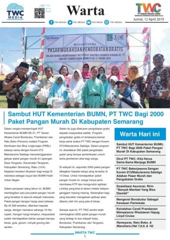 Warta Edisi Jumat 12 Maret 2019