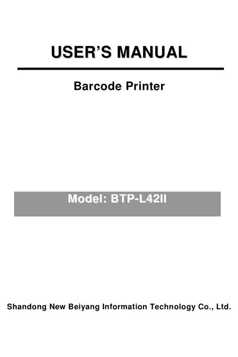 Snbc Btp L42ii User Manual Pdf Download Manualslib