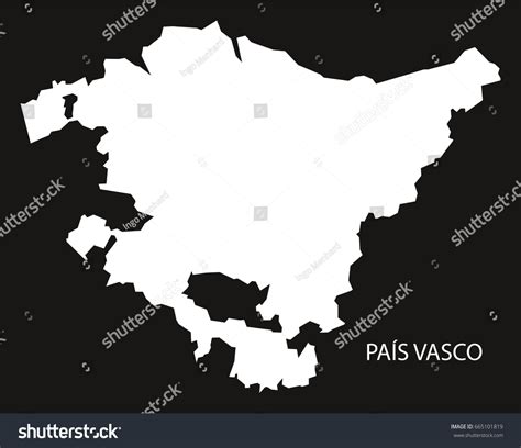 Pais Vasco Spain Map Black Inverted Stock Vector Royalty Free