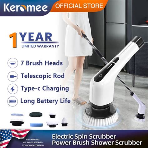 Keromee Ans 8050 Cordless Electric Spin Scrubber Rechargeable