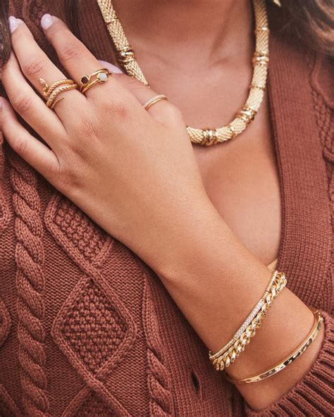 Ashton Gold Half Chain Bracelet In White Pearl Kendra Scott