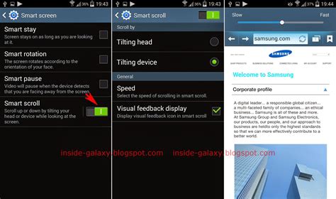 Inside Galaxy Samsung Galaxy S4 How To Enable And Use Smart Scroll In