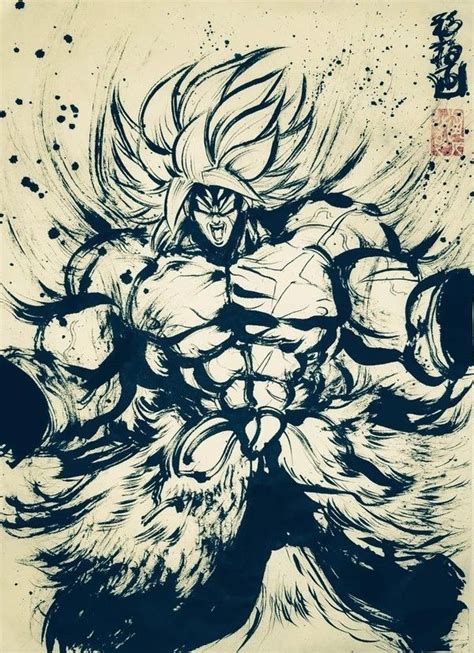 Broly Ink Art (pixiv.net) | Dragon ball wallpapers, Anime dragon ball ...