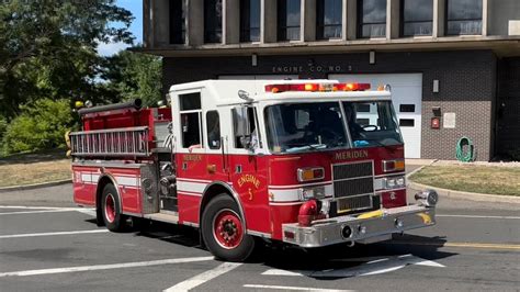 Meriden Fire Department Engine 5 Spare Responding With Q2b Wail And Horns Youtube