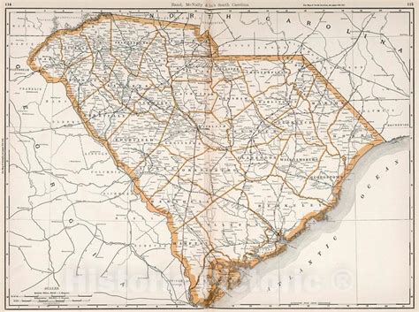 Historic Map : South Carolina., 1894, Vintage Wall Decor | Vintage wall ...