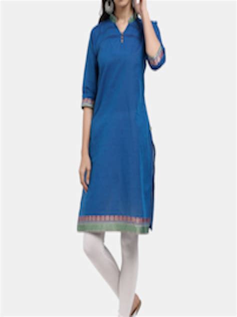 Buy V Mart Mandarin Collar A Line Cotton Kurta Kurtas For Women