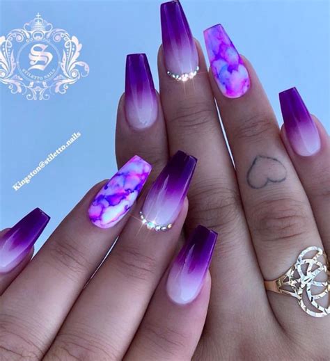 Favored Coffin Nails Design In 2019 Purple Nail Designs Matte Purple