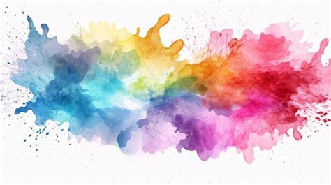 Vibrant Watercolor Painting A Colorful Explosion Of Splashing Paint And