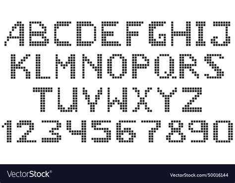 Pixel art alphabet letter font Royalty Free Vector Image