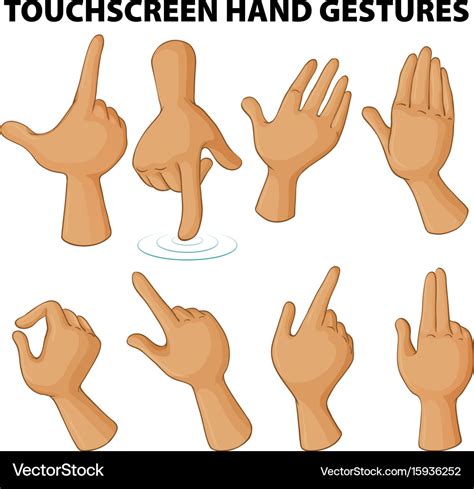 Different Touchscreen Hand Gestures Royalty Free Vector