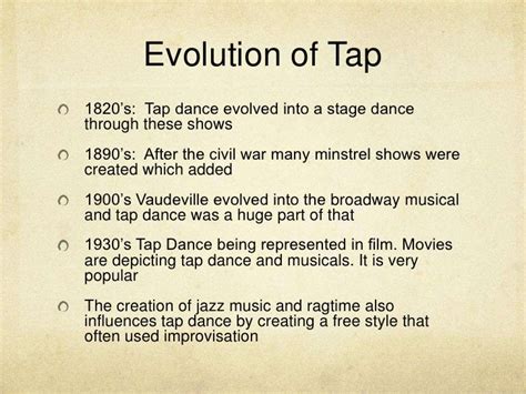 Tap dance history