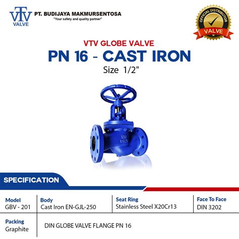 Jual Vtv Globe Valve Cast Iron Pn16 Size 3 Inch Di Tokopedia