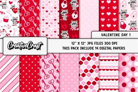 Valentine Day Digital Papers