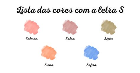 Cores Que Começam Com A Letra S