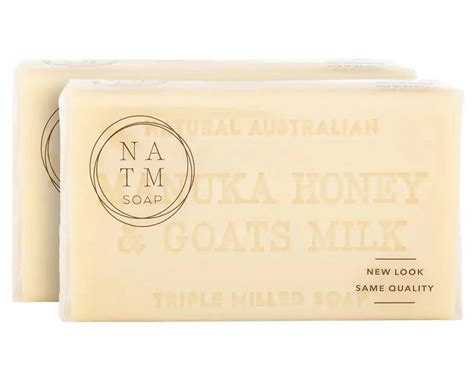 2x Natural Australian Triple Milled Soap Bar Soap Manuka Honey And Goats