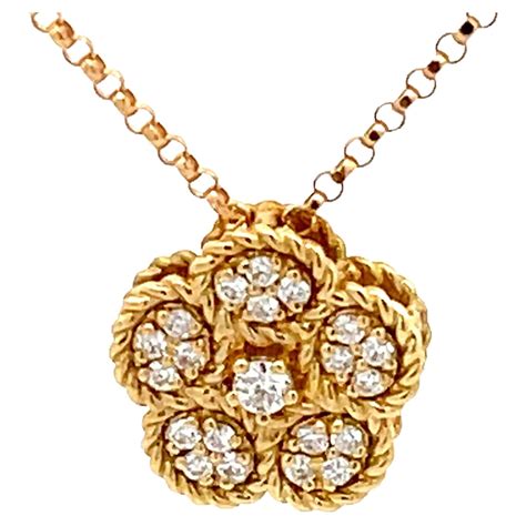 Roberto Coin Diamond Heart Necklace With Diamond Chain In 18 Karat