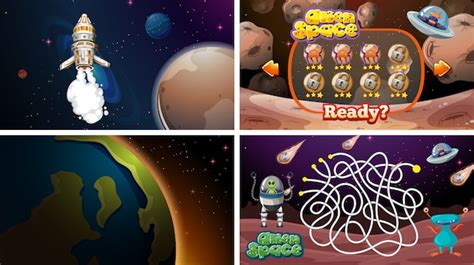 Free Vector | Set of space games