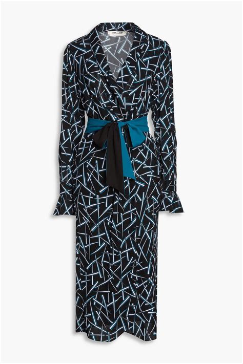 DIANE VON FURSTENBERG Drusilla wrap-effect printed crepe midi dress ...