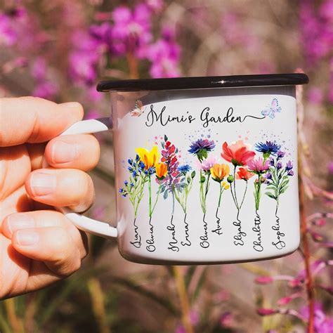 Personalized Nanas Garden Birth Flower Mug