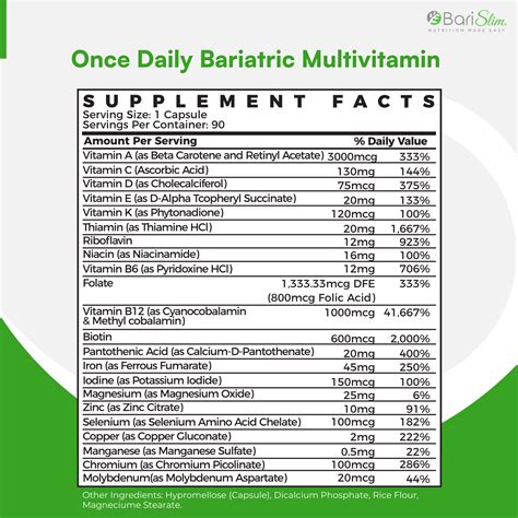 BariSlim's Once Daily Bariatric Multivitamin - 90 Count