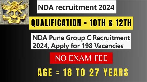 Nda Recruitment Nda Pune Group C Recruitment Youtube