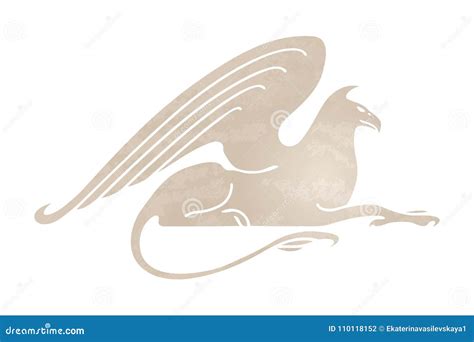 Silhouette Of Griffin Stylized Gryphon Image Vector Mythical Creature