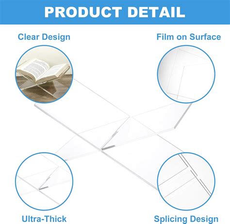 MUXHEL 2 soportes para libros de acrílico en forma de X 11 x 6 1 x 6 1