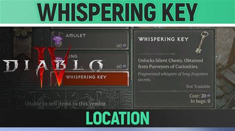 Diablo 4 How To Get Whispering Key YouTube