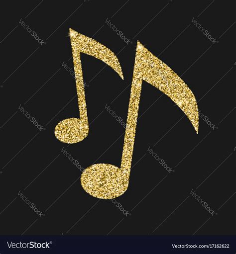 Musical Notes Icon With Glitter Effect Isolated Vector Image