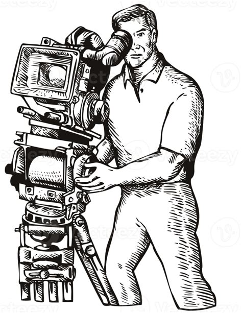 Caméraman Réalisateur Tournage Appareil Photo Vintage 13790473 Png