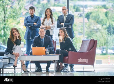 Corporate Business Team And Manager In A Meeting Close Up Stock Photo