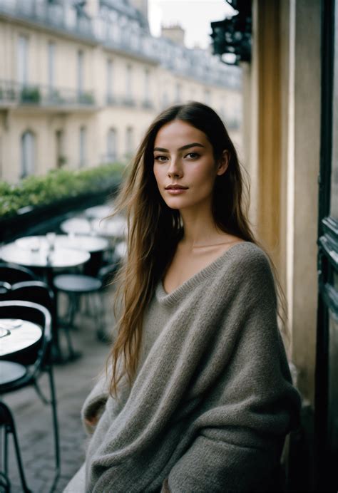 Lexica - Portrait of a beautiful French fashion model with long flowing ...