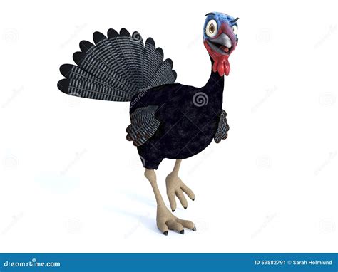 Silly smiling toon turkey. stock illustration. Illustration of white ...