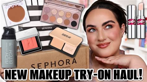 New Makeup At Sephora Try On Haul Haus Labs Blushes Makeup Forever Powder Foundation More