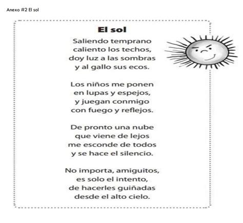 Lee El Poema El Sol Que Se Encuentra En El Anexo 2 Subraya Con