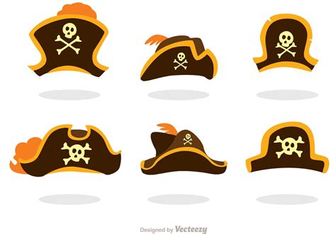 Set Of Pirate Hats Vectors 87236 Vector Art at Vecteezy