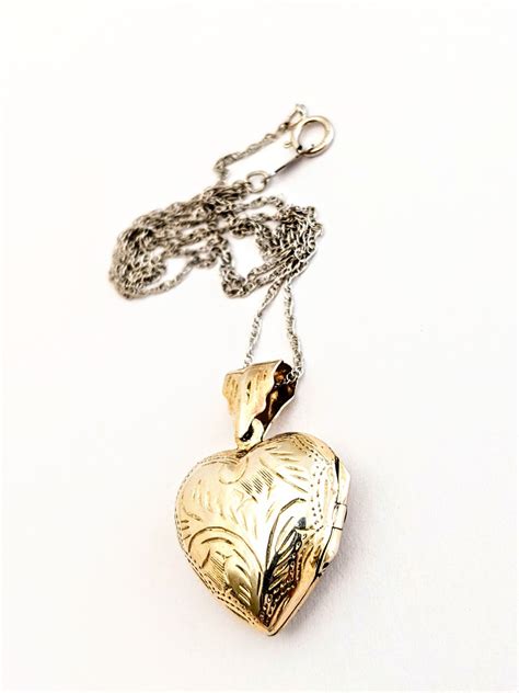 Vintage Sterling Silver Puffy Heart Locket Necklace Vintage Sterling