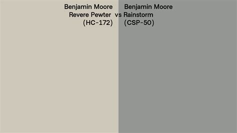 Benjamin Moore Revere Pewter Vs Rainstorm Side By Side Comparison