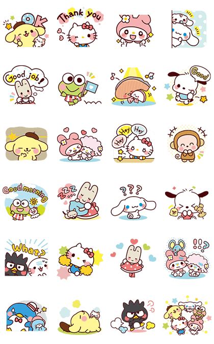 Sanrio Characters Cartoons Line Whatsapp Sticker Png