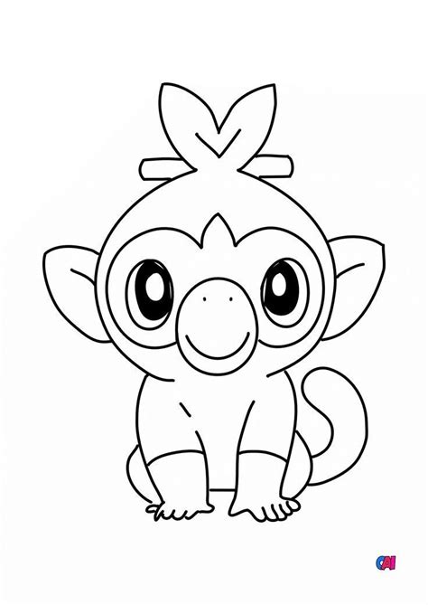 Grookey Pokemon Colouring Page