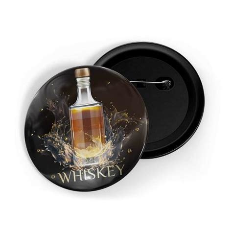 Buy Dhcrafts Black Metal Whiskey Printed Pin Badge 58 Cm Online At